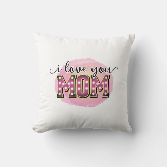 Coussin Mère cadeau Je t'aime Maman (Recto)