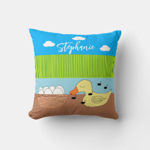 Coussin Mère Canard chante à ses oeufs