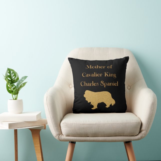 Coussin Mère de Cavalier King Charles Spaniel Or (Chaise)