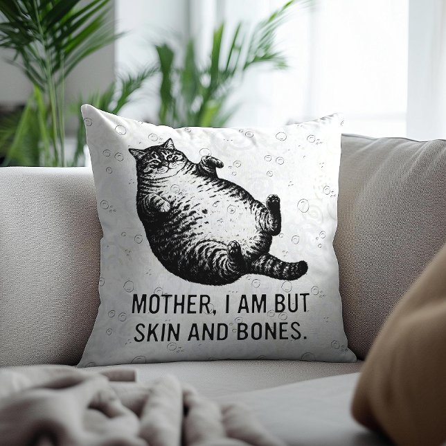 Coussin Mère de chat, je ne suis que peau et os pour l'ama (Créateur téléchargé)
