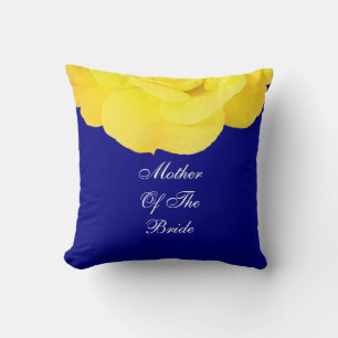 Coussin Mère De La Mariée Jaune Bleu Mariage Floral