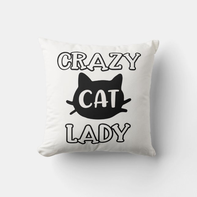Coussin Mère de minou folle chatte Mignonne chatte noire e (Recto)
