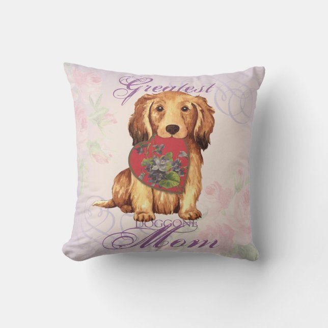 Coussin Mère du coeur de Dachshund (Recto)