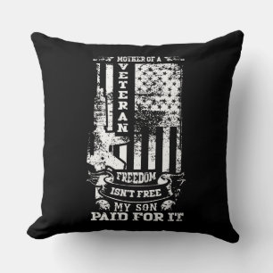 Coussin Mère d'un vétéran   Hommage militaire patriotique
