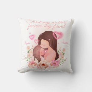 Coussin Mère et fille, noms personnalisés