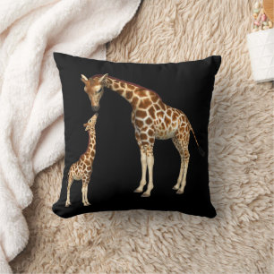 Coussin Mère Giraffe et bébé Giraffe
