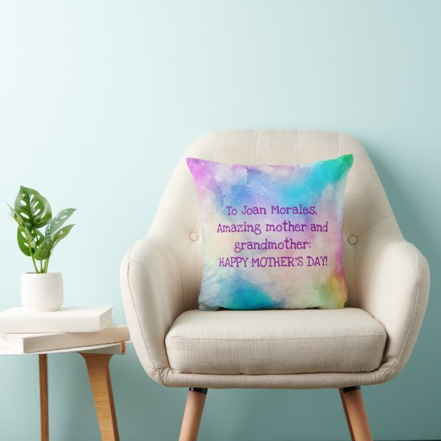 Coussin Mère Grand-mère Incroyable Art Aquarelle Élégant  (Chaise)