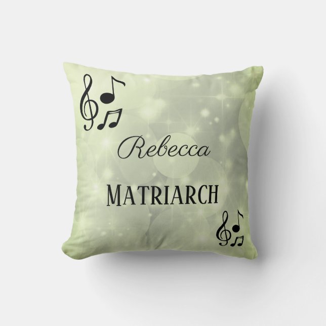 Coussin Mère matriarche musicale personnalisée (Recto)