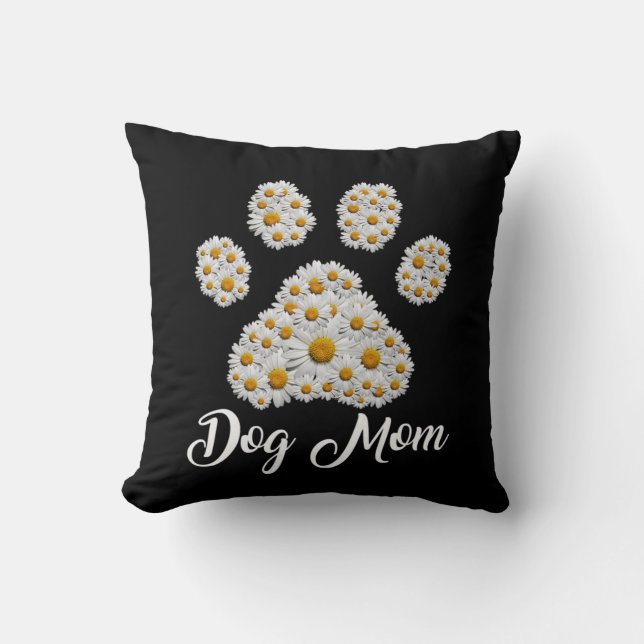 Coussin Mère Meilleur Chien Maman Jour d'anniversaire (Recto)