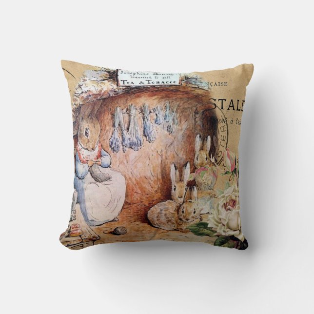 Coussin Mère Rabbit, chic décontracté, garderie/enfants (Recto)