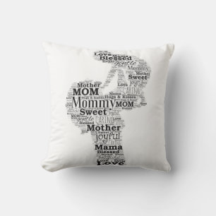 Coussin Mère Word Art