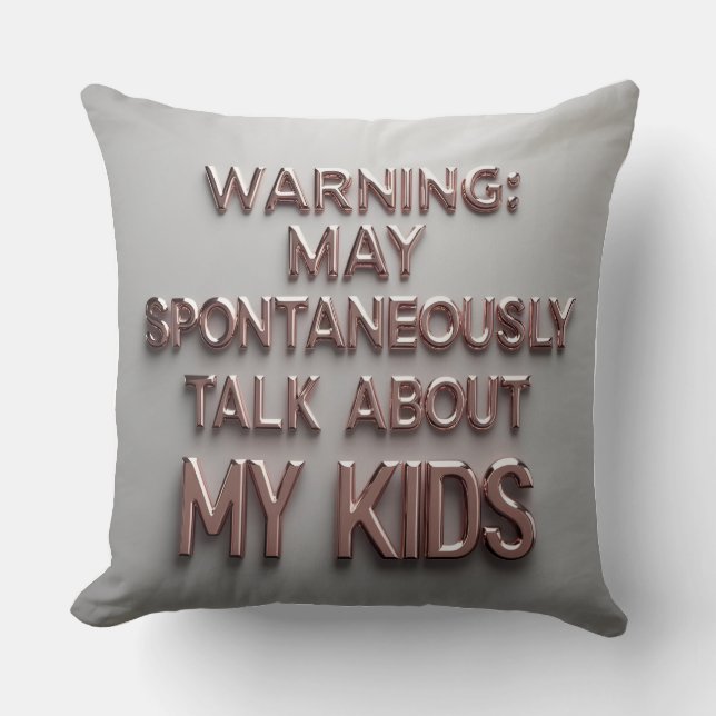 Coussin Mère's Day Warning - Shiny Mom Talk (Recto)