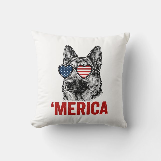 Coussin Merica Berger Allemand Drapeau Lunettes de soleil  (Recto)