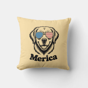 Coussin Merica lunettes de chien patiotique USA American F