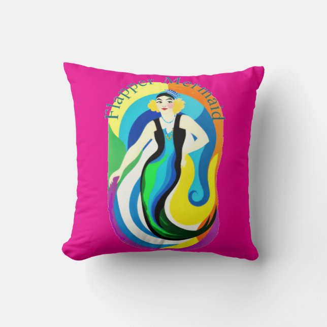 Coussin Mermaid Flapper Colorée Thunder_Cove (Recto)