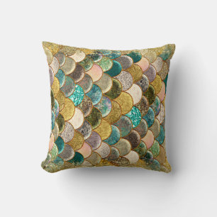 Coussin Mermaid Multi Color Parties scintillant Glam Scale