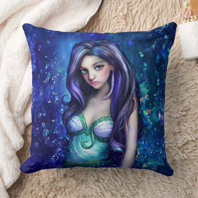 Coussin Mermaid Sea Goddess Nymphe Siren Art sous-marin (Couverture)