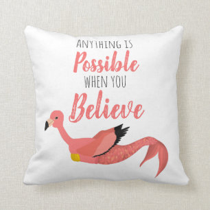 Coussin Mermingo : Citation inspirée de Flamant rose de