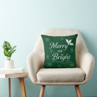 Coussin 'Merry and Bright' Christmas Throw Pillow