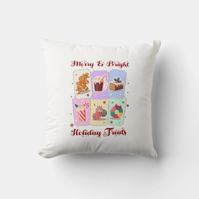 Coussin Merry and Bright Holiday Treats Christmas Dessert (Recto)
