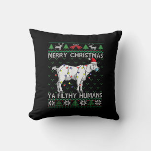 Coussin Merry Christmas Filthy Humans Goat Ugly Christmas