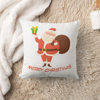 Coussin Merry Christmas Santa Throw Pillow