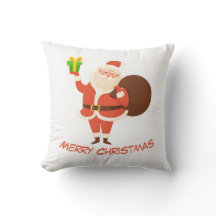 Merry Christmas Santa Throw Pillow