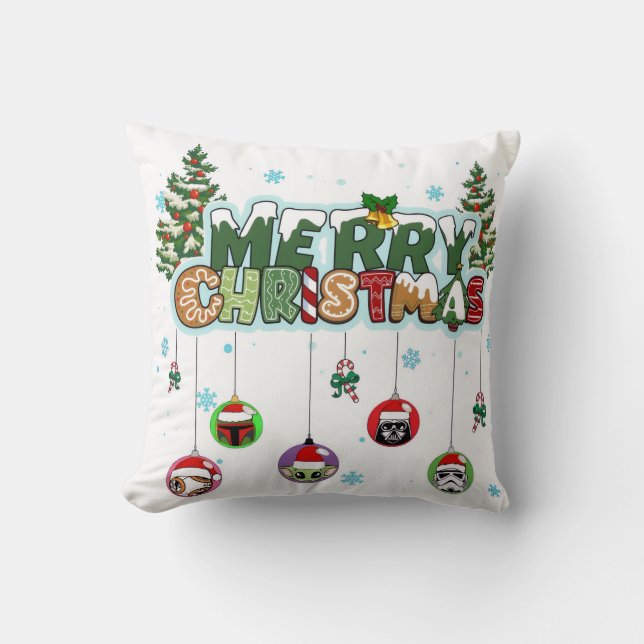 Coussin Merry Christmas Throw Pillow (Recto)