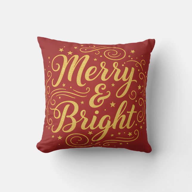 Coussin Merry Christmas Wishes to Brighten | Throw Pillow (Recto)