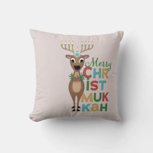 Coussin Merry Christmukkah Reindeer