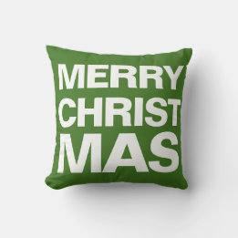 Coussin MERRY NOËL - blanc sur rouge et blanc sur vert