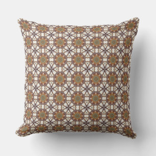 Coussin Merveille de cercle marron géométrique 