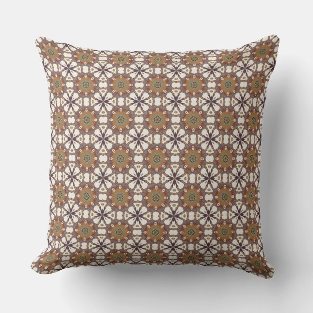 Coussin Merveille de cercle marron géométrique  (Recto)