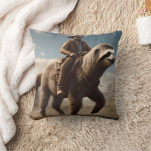 Coussin "Merveilles du Far West : Cow-boy chevauchant un c