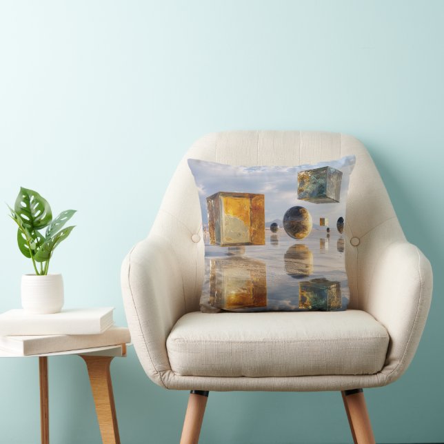 Coussin Merveilles Géométriques Flottantes sur l'Eau (Chaise)