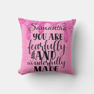 Coussin Merveilleusement Made Bible Citation Pink Parties