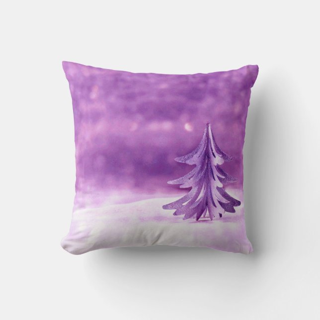 Coussin Merveilleux Noël Violet (Recto)