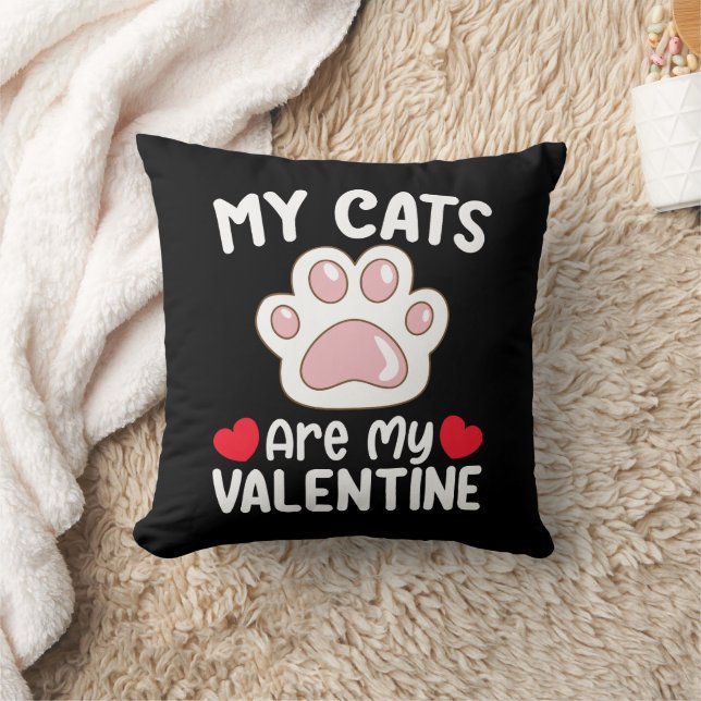 Coussin Mes chats sont ma Saint-Valentin Drôles Amoureux d (Couverture)