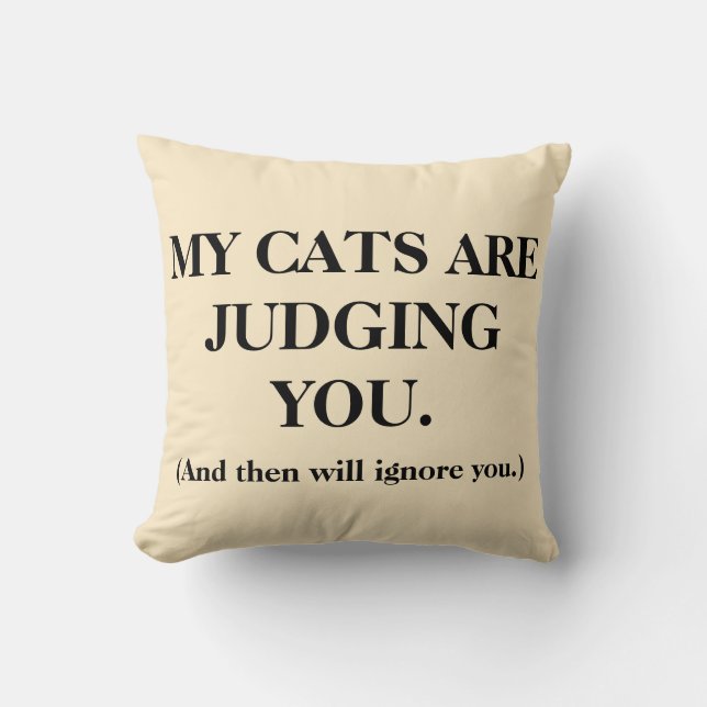 Coussin Mes Chats Vous Jugent (Recto)