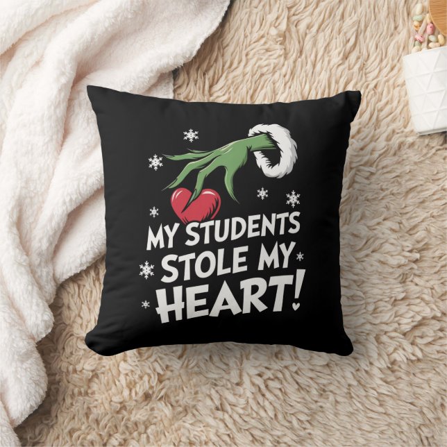 Coussin Mes élèves ont volé mon cœur Xmas Noël Enseignant  (Couverture)