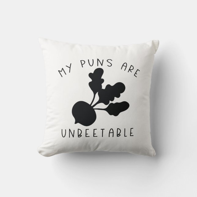 Coussin Mes jeux de mots sont imbattables (Recto)