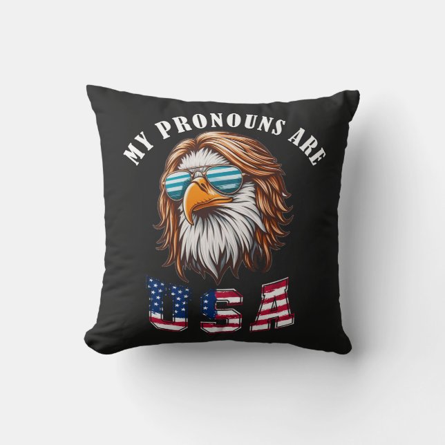 Coussin Mes pronoms sont les États-Unis (Recto)