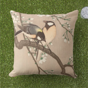 Coussin Mésange japonaise asiatique Ohara Koson Oiseau Cha