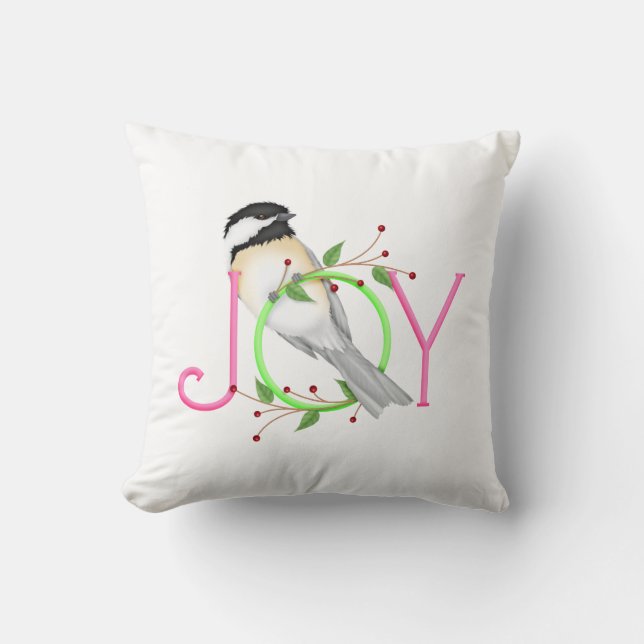Coussin Mésange mignonne "Joie" (Recto)