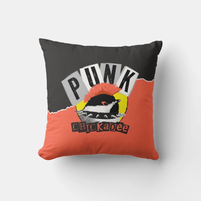 Coussin Mésange punk (Recto)