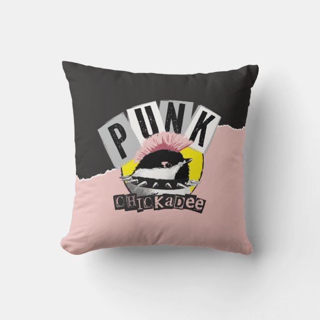 Coussin Mésange Punk (Recto)