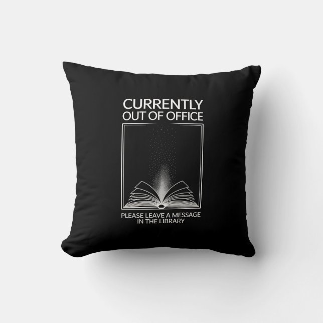 Coussin Message de hors bureau dans l'esthétique de la bib (Recto)