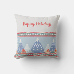 Coussin Message de vacances des montagnes d'hiver nordique