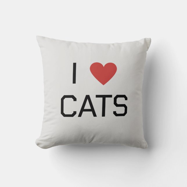 Coussin Message I Heart Cats (Recto)