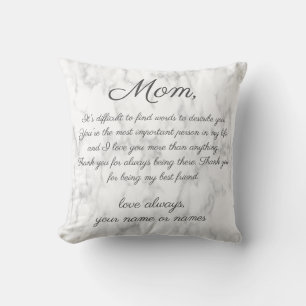 Coussin Message personnel à maman en Marbre blanc
